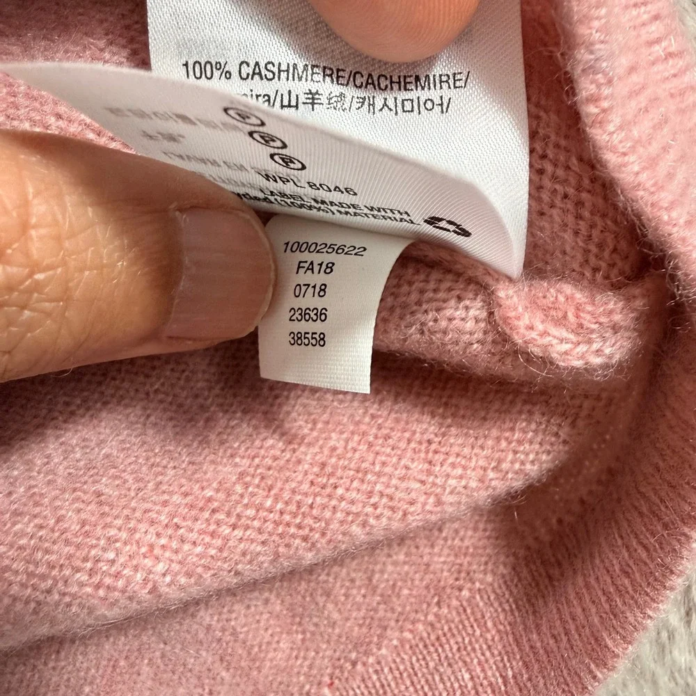 Charter Club Luxury‎ 100% Cashmere Pink Ruffle Bell Sleeve Sweater 3X Plus Size